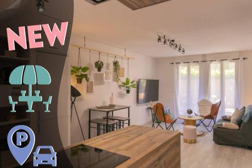 . Superbe Appart Plein Centre avec Parking & Jardin
