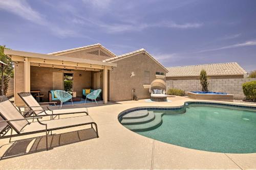 Chic Goodyear Desert Beach House with Hot Tub