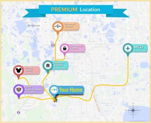 Lovely Lakeview Thematic 2BR with 2 Waterpark in Kissimmee, USA