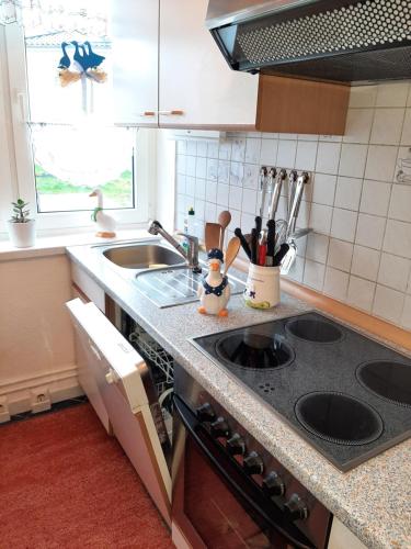 廚房, Ferienwohnung Waldblick Oberhof in 奧貝羅夫