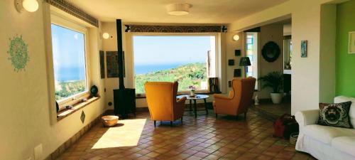 villa immersa in oliveto vista mare