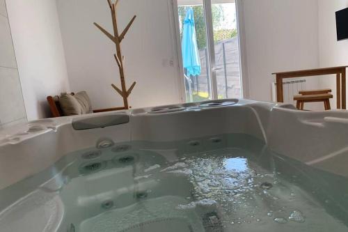 Studio avec spa intérieur privé gîte à louer Gourmalon
