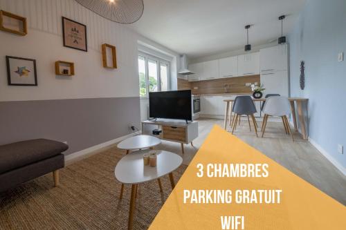 Appartement 3 chambres - Parking - Wifi - Buanderie - Jardin - Location saisonnière - Brest