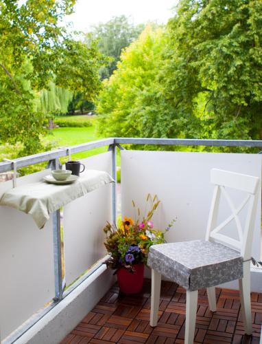 Balcony/terrace, Ferienwohnung Am Kurpark in Bad Klosterlausnitz