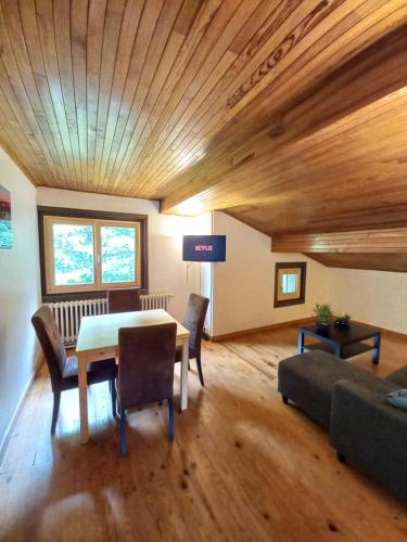 Appartement mansardé dans maison avec jardin en bord de piste, vue montagne - Location saisonnière - Les Houches