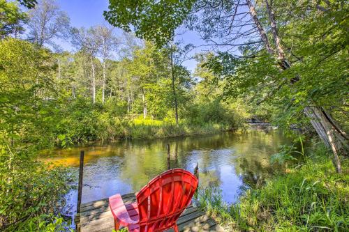 Little Manistee Riverfront Cabin with Fire Pit!