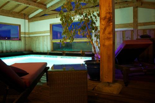 Swimming pool, Hotel La Perelle in Montgellafrey