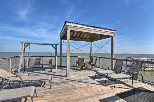 Galveston Island Home with Bayfront Fishing Pier!