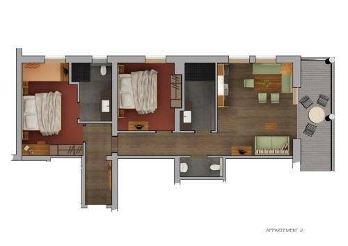 2 bedrooms, 2 beds