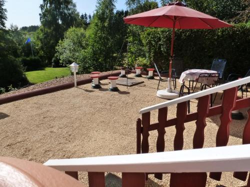 陽台/露台, Ferienhaus Weiherblick in 霍恩