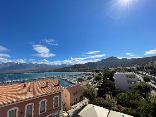 Calvi T2 climatisé, wifi, centre-ville, à proximité plage, commerces, taxi & gare, vue plage & montagne