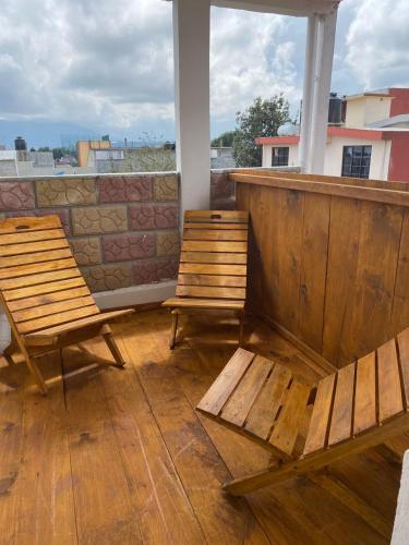 ระเบียง/ชานเรือน, El paraíso de Zacatlán, Departamento con Terraza, 10 pax (El paraiso de Zacatlan, Departamento con Terraza, 10 pax) in กอล เซนโตร กัวติลุลโก