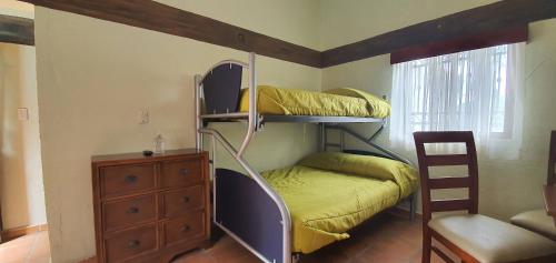 1 double bed, 2 bunk beds, 1 sofa bed