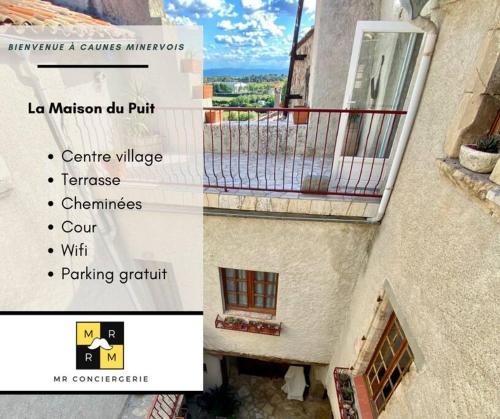 La Maison du Puit Centre Village Terrasse Cheminée gîte à louer Caunes-Minervois