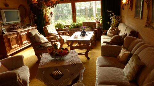 Közös társalgó / TV, Aussichtsbauernhofpension Hof Gretchens in Langewiese