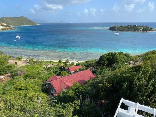 Luxury 7BR waterfront villa with views of Marina Cay and Scrub Island in Tortola