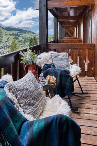 陽台/露台, Mamie Megeve Hotel in 梅婕芙市中心