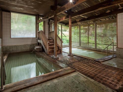 Hot spring bath, Aomori Winery Hotel in Owani