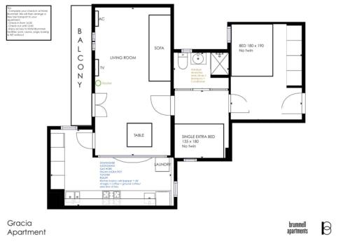 One-Bedroom Apartment room in Brummell Apartments Gracia