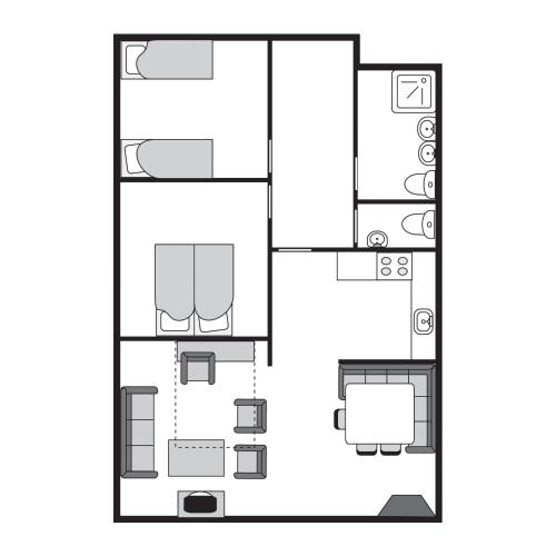 Comfort Two-Bedroom Apartment (6 Adults)