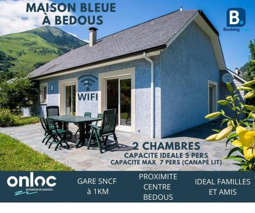 Maison Bleue 5-7 Personnes au Cœur de Bedous, en Vallée D'aspe gîte à louer Lourdios-Ichère