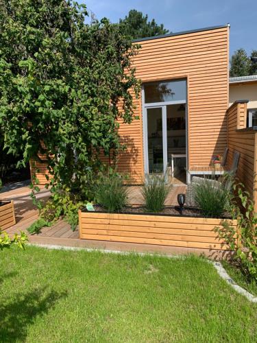 陽台/露台, Ferienhaus Ulme in Naunhof Leipziger Neuseenland in 貝爾格爾斯海恩