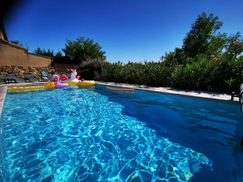 Magnifique gite en pierres 6 personnes avec piscine privee Ardeche plein sud - Lablachère