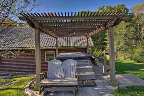 Rustic Dundee Log Cabin with Hot Tub and Forest Views!