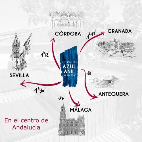 Azul añil EL PATIO Casa rural en Alameda