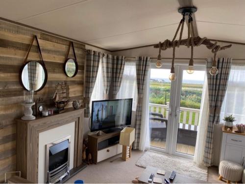 luxury caravan with sea view