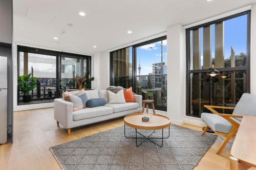 Modern and vibrant living with sunny deck on K'rd