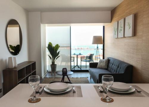 Hermoso y Comodo depto de 1 Dorm Vista al Mar Servicio HOM 1401