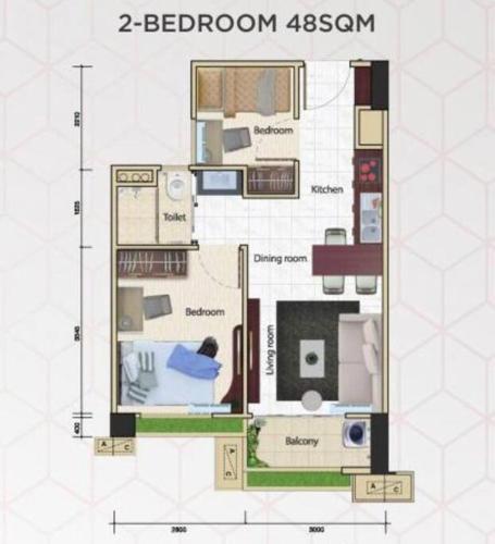 NOCHE - 2 bedroom Skyhouse Apartment BSD
