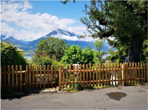 Chalet with view of the mountains and the Thun lake