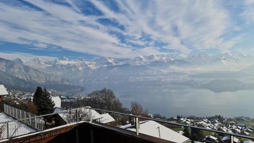 Chalet with view of the mountains and the Thun lake