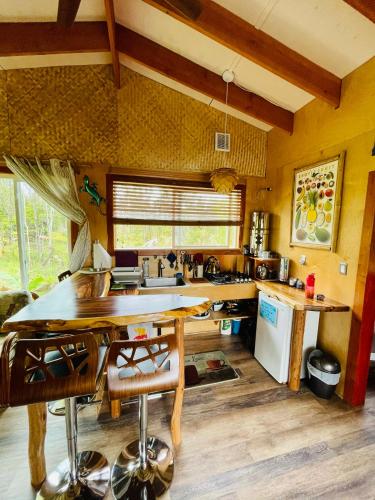 Konyha, Volcano Eco Cabin & Eco Lodge in Fern Forest (HI)