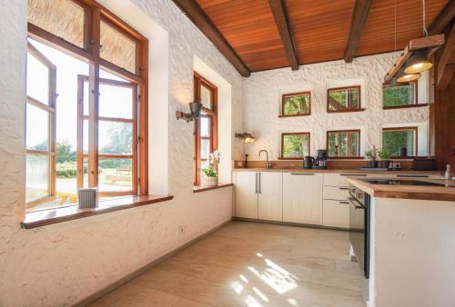 Konyha, Exklusives Reetdach-Ferienhaus mit Sauna, Whirlpool & Privatgarten - bis 10 Personen in Gnarrenburg