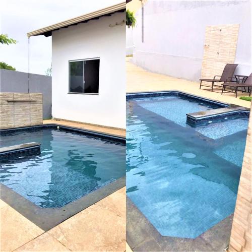 Casa de campo com piscina aquecida por sistema solar