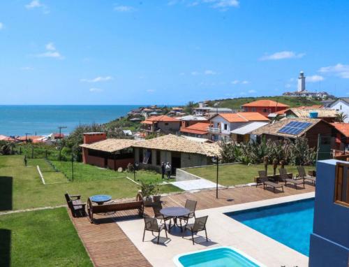 Loft 207 com vista para a piscina e Farol