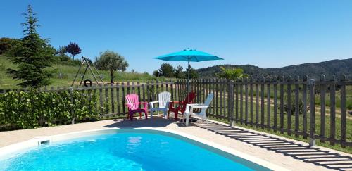 Peldbaseins, gites "Entre les Vignes" in Tourreilles