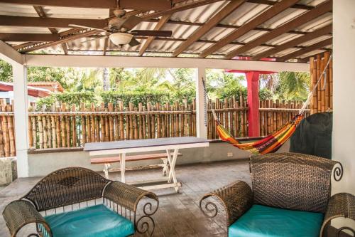 Balcony/terrace, Bed & Surf House El Palmar in San Carlos