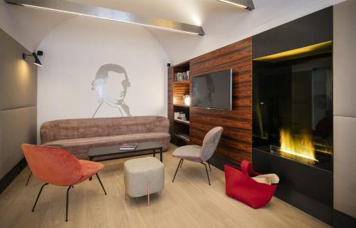 Jagatud salong / TV-ala, Boutique Hotel Das Tigra near Votivkirche