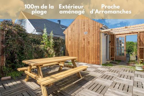 Maison au pied de la plage- Extérieur et terrasse gîte à louer Asnelles