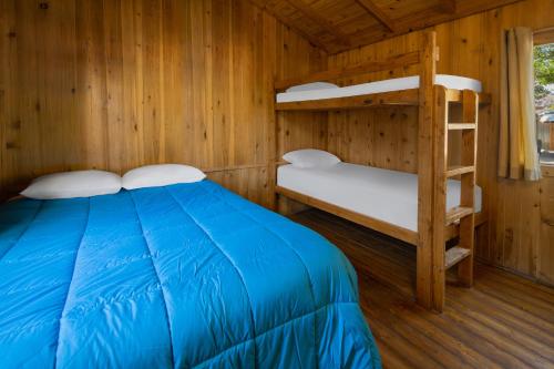 1 queen bed, 1 bunk bed