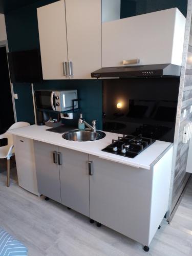 virtuve, Studio et chambres d'hôtes les nuits de Gesnes (Studio et chambres d'hotes les nuits de Gesnes) in Saint-Germain-du-Corbeis