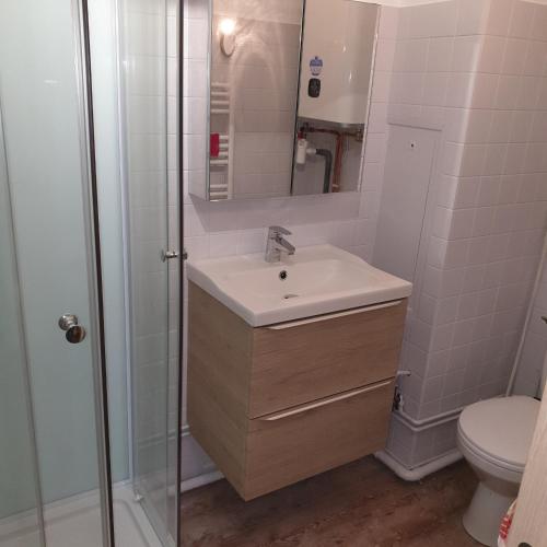 Ванна кімната, Appartement studio proche mer 4 pers résidence calme avec parc (Appartement studio proche mer 4 pers residence calme avec parc) in Блонвіль-Сюр-Мер