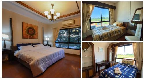 1 queen bed, 1 double bed, 1 twin bed
