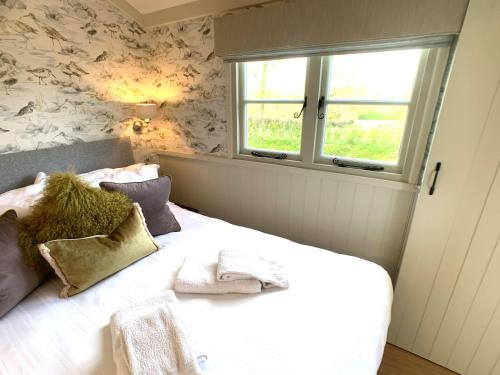 Luxury Shepherds Hut with Superb Views & Fire Pit & walking distance to a superb Gastro Pub