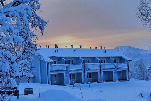 Exterior view, Panorama Blue Apartments in Kilpisjarvi