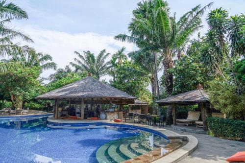 Swimming pool, Coconut Lodge Beach Resort in Bandengan